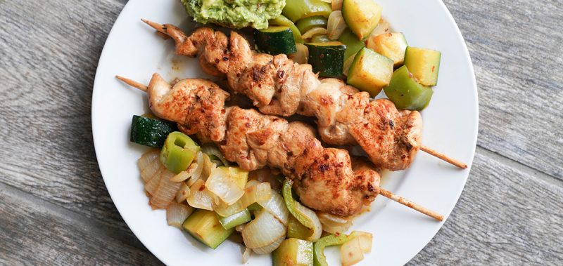 Grilled Chicken Fajita Kebabs w/ Guacamole | Young Living Essential Oils