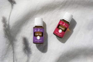 Lavendel, Patchouli und Heiliges Sandelholz ätherische Ölflaschen