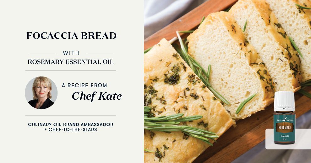 Focaccia Bread with Rosemary Essential Oil