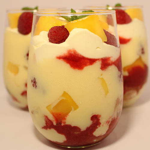 Mango and Raspberry Trifle with NingXia Red and Grapefruit Essential Oil