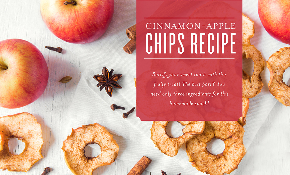 Cinnamon-Apple Chips Recipe with cinnamon essential oil header